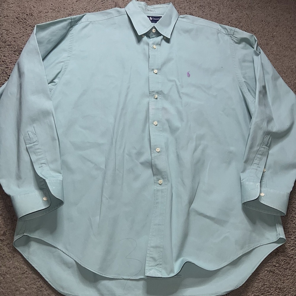VTG Ralph Lauren Oxford Dress Shirt Size XL Button Up Polo Pony Logo Classic Fit - Picture 3 of 6